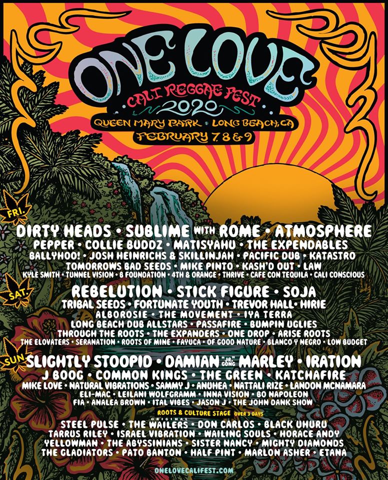 One Love Cali Reggae Fest 2020 Lineup Announced!